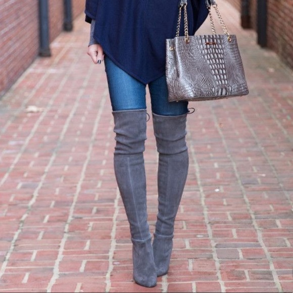 Stuart Weitzman 👢 Highland Boots (Slate Gray) - Picture 1 of 4